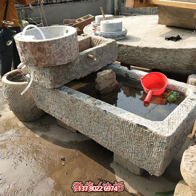 古建筑老石槽老石磨改裝創(chuàng)意流水魚(yú)缸流水景觀石雕 古建筑老石槽老石磨改裝創(chuàng)意流水魚(yú)缸流水景觀石雕